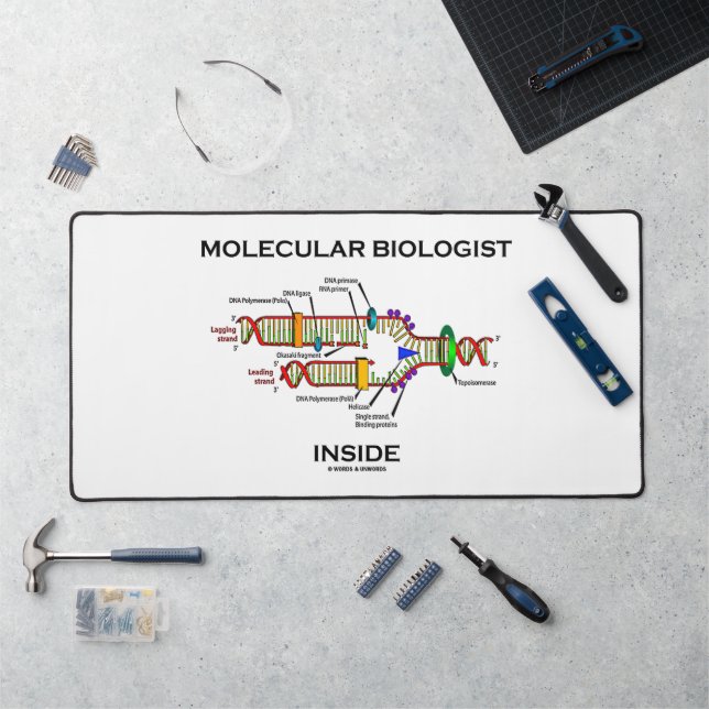 Molecular Biologist Inside DNA Replication  Desk Mat (Workstation)