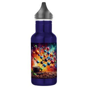 Molecular Caffeine Structure - Science Art Coffee 532 Ml Water Bottle