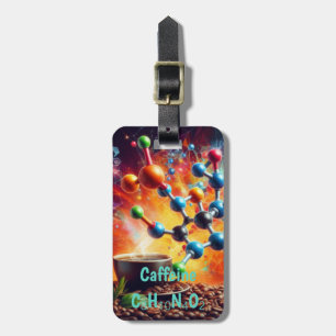 Molecular Caffeine Structure - Science Art Coffee Luggage Tag