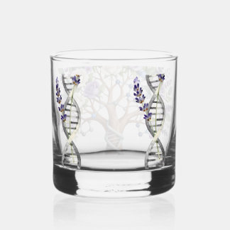 Molecular Tree of Life Chemistry and Biology Flora Whiskey Glass