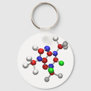 Molecule 3-D Rendering Key Ring