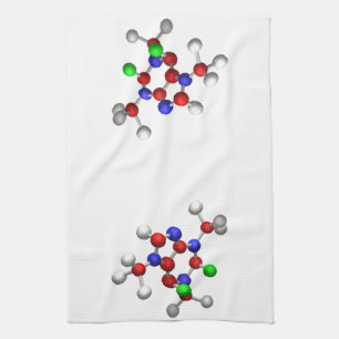 Molecule 3-D Rendering Tea Towel