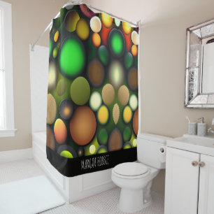 Molecule circles Rainbow Pattern Shower Curtain