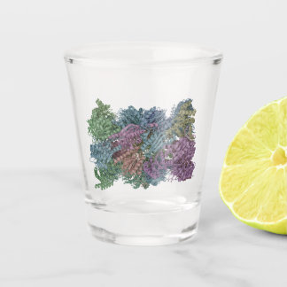Molecule illustration shot glass