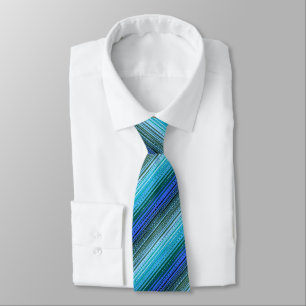 Molecule Variegated Striped Blue & Olive Two-sided Tie