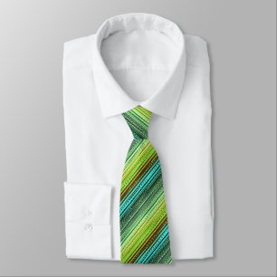 Molecule Variegated Striped Turq & Lime Two-sided Tie