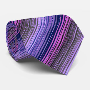 Molecule Variegated Striped Violet Two-sided Tie