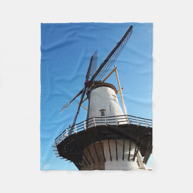 Molen in the Netherlands in Willemstad. Fleece Blanket (Front)