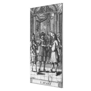 Moliere as Harpagon, frontispiece illustration Canvas Print