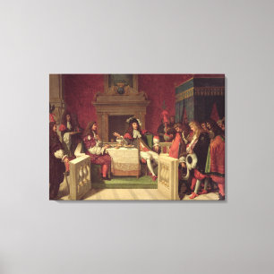 Moliere Dining with Louis XIV 1857 Canvas Print