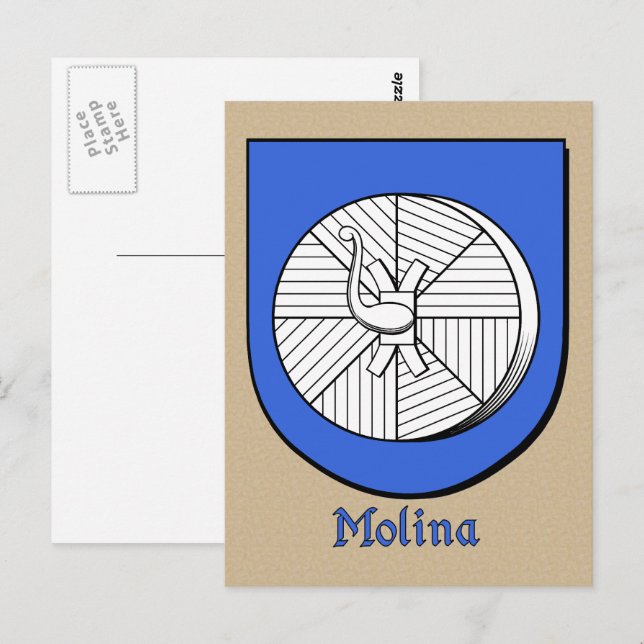 Molina Ancestral Heraldic Shield Postcard (Front/Back)