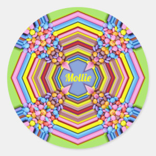 MOLLIE EASTER ~ WOW! Multicolored Candy for Easter Classic Round Sticker