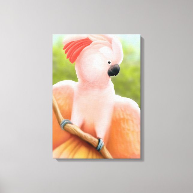 Molluccan Pink Cockatoo Wrapped Canvas (Front)