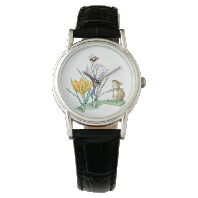 Molly Brett Mouse Bumble Bee Crocus Watch (Front)