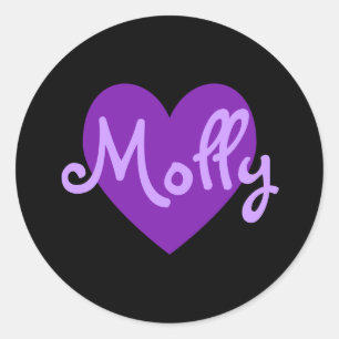 Molly in Purple Classic Round Sticker