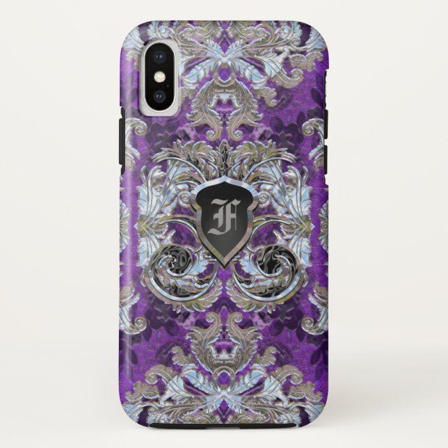 Molly Kourte Damask PRETTY Monogram Case-Mate iPhone Case (Back)