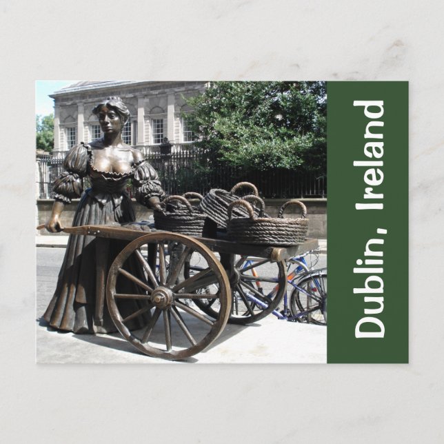 Molly Malone and Wheelbarrow Statue Ireland Card (Front)