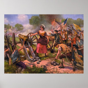 Molly Pitcher Firing Cannon at Battle of Monmouth Poster