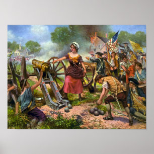Molly Pitcher firing cannon at Battle of Monmouth Poster