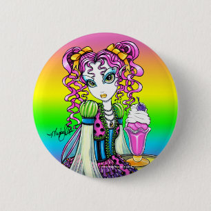 "Molly" Sherbet Ice Cream Rainbow Fairy Button