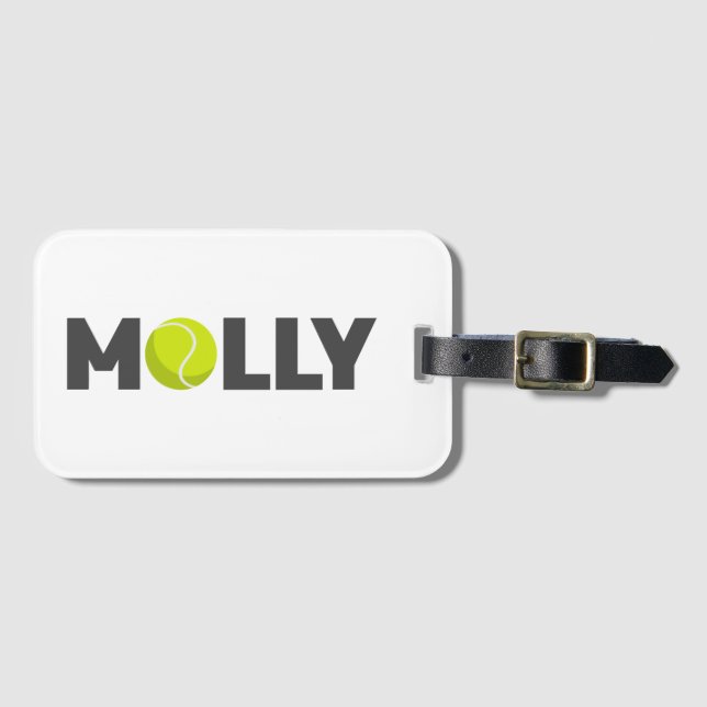 Molly Tennis Luggage Tag (Front Horizontal)
