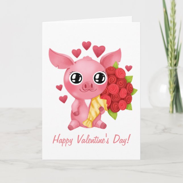 Molly the Micro Pig Valentine's Day Card (Front)
