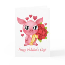 Molly the Micro Pig Valentine's Day Card