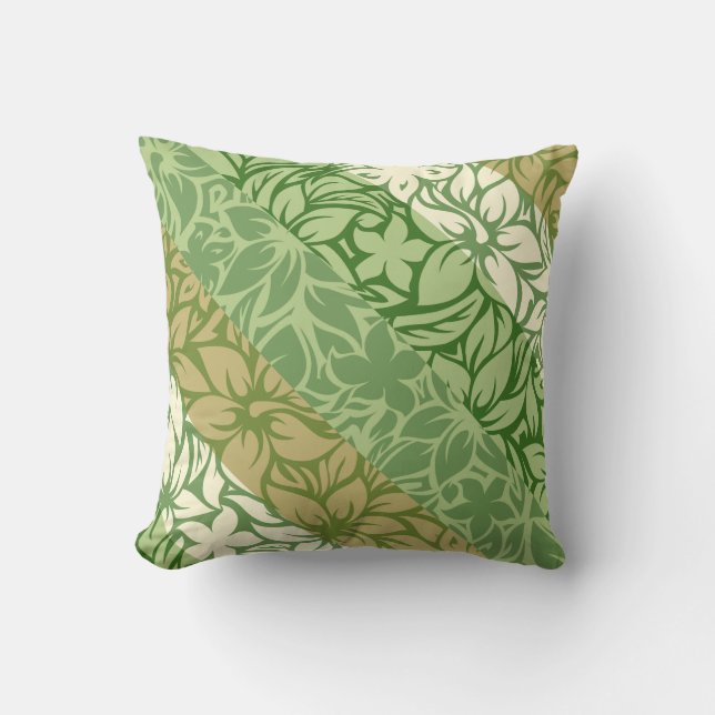 Moloaa Bay Hawaiian Hibiscus Striped Pillows (Front)