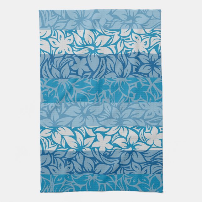 Moloaa Bay Hawaiian Hibiscus Striped Towels (Vertical)