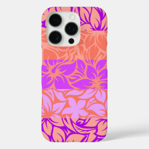Moloaa Bay Hawaiian Striped Hibiscus Violet iPhone 16 Pro Case