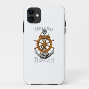 Molokai Hawaii Vacation Nautical Anchor Helm Saili iPhone 11 Case