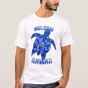 Molokai Hawaii Vacation Tribal Turtle T-Shirt