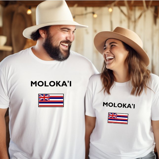 Molokai USA Hawaiian Flag Light-Colour T-Shirt (Creator Uploaded)