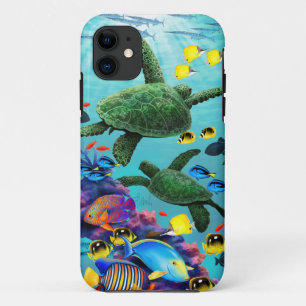 Molokini Cove Hawaiian Sea Turtle Tropical Fish iPhone 11 Case