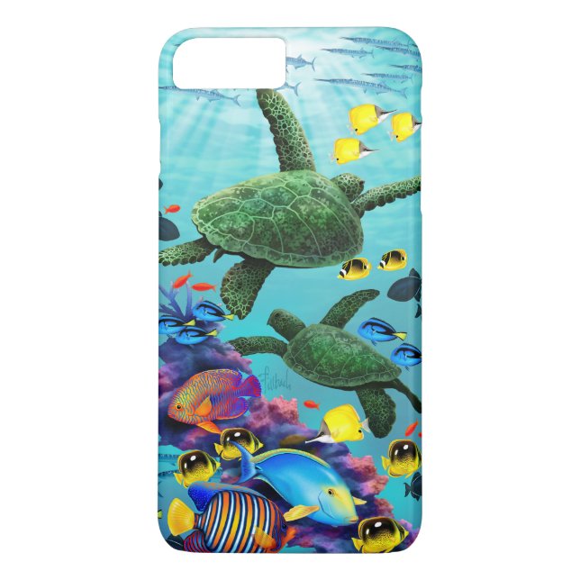 Molokini Cove Hawaiian Sea Turtle Tropical Fish Case-Mate iPhone Case (Back)