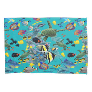 Molokini Cove Hawaiian Tropical Fish Sea Turtle Pillowcase