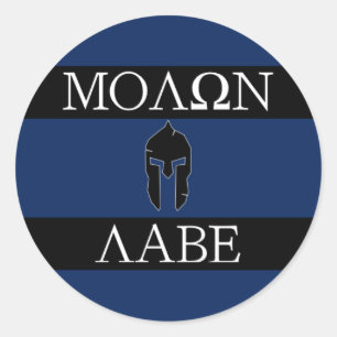 MOLON LABE "ΜΟΛΩΝ ΛΑΒΕ" sticker - Black and Blue