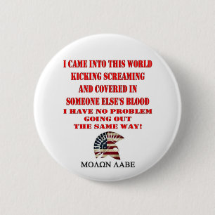 MOLON LABE 6 CM ROUND BADGE