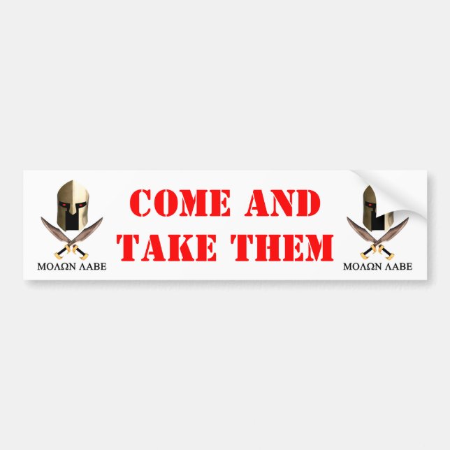 MOLON LABE BUMPER STICKER (Front)