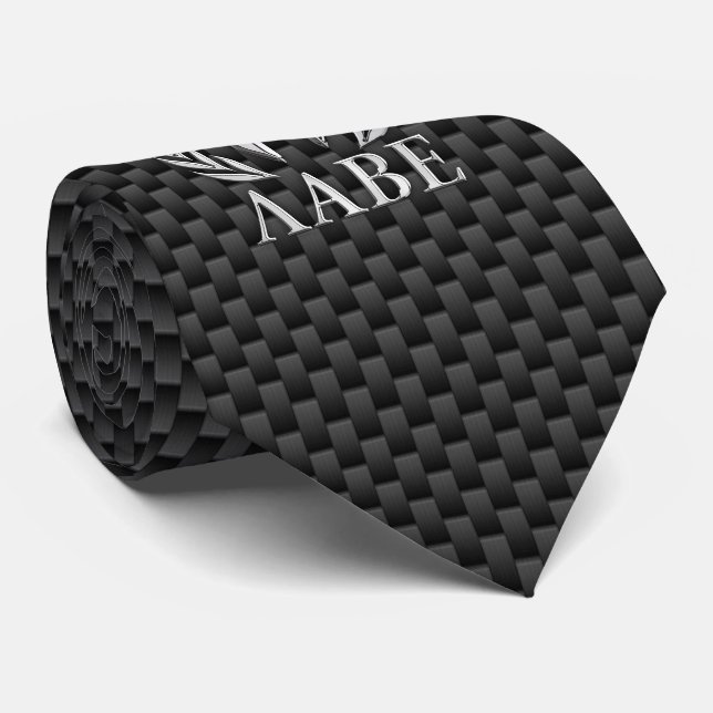 Molon Labe Chrome Spartan Helmet on Carbon Fibre Tie (Rolled)