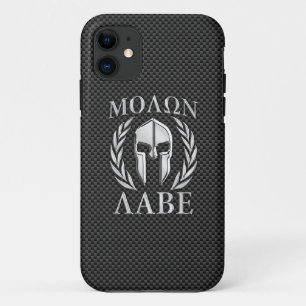 Molon Labe Chrome Style Spartan Armour Carbon iPhone 11 Case