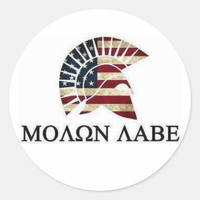 MOLON LABE CLASSIC ROUND STICKER (Front)
