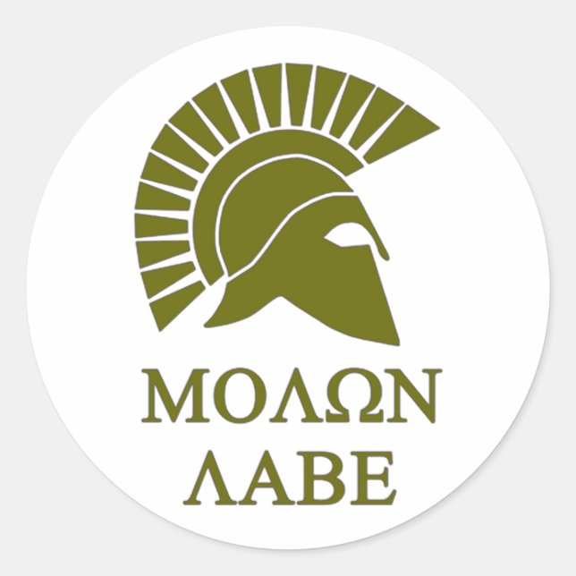 MOLON LABE CLASSIC ROUND STICKER (Front)