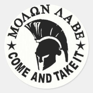 Molon Labe Classic Round Sticker