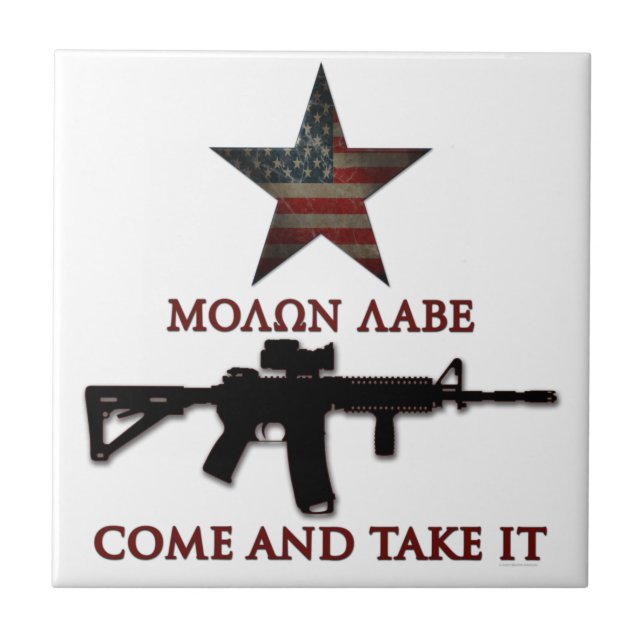 Molon Labe - Come And Take It Tile (Front)