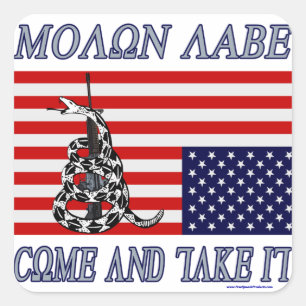 Molon Labe - Come and Take Square Sticker