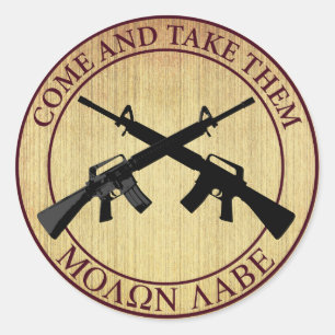 Molon Labe (Come and Take Them) Classic Round Sticker