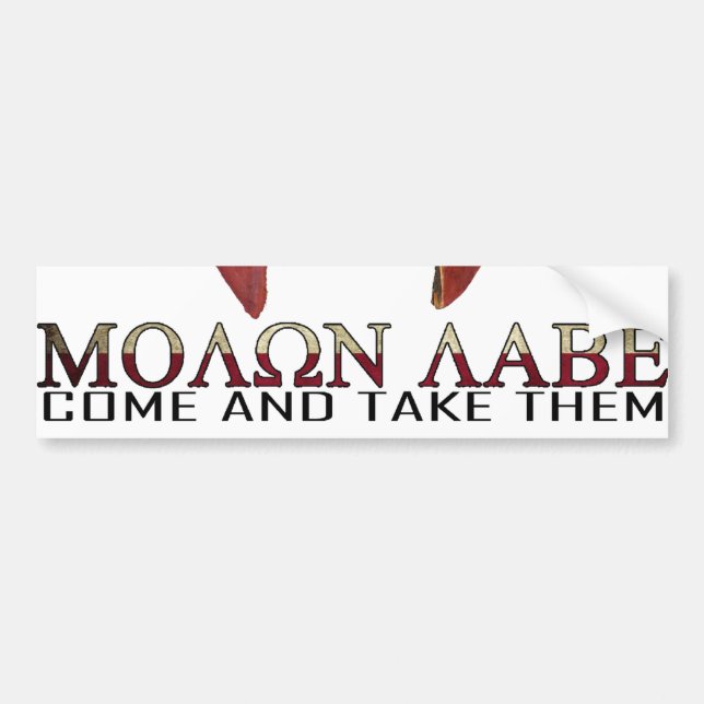 Molon Labe - Come and Take Them USA Spartan Bumper Sticker (Front)