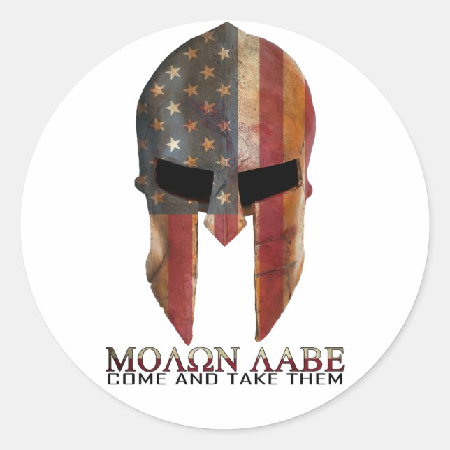 Molon Labe - Come and Take Them USA Spartan Classic Round Sticker (Front)