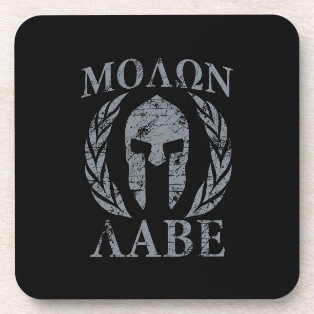 Molon Labe Grunge Spartan Armour Coaster (Front)